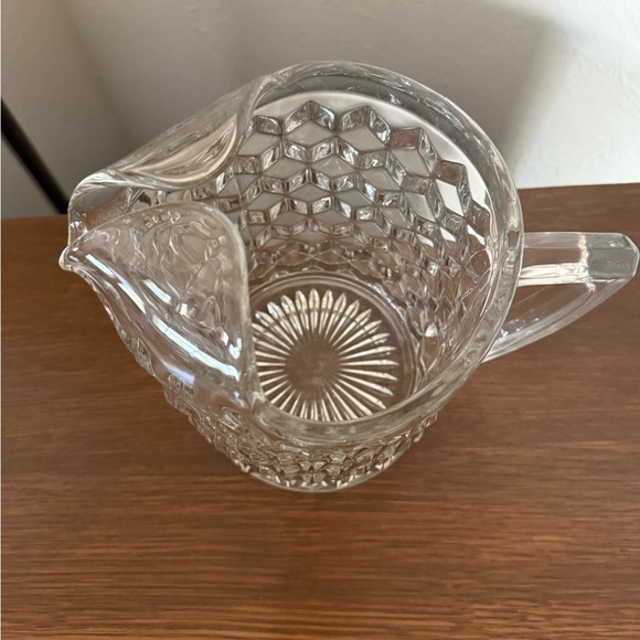 Vtg Fostoria Crystal Water Pitcher Brutalist 1/2 Gal Ice Lip Large Clear Glass - Picture 3 of 10